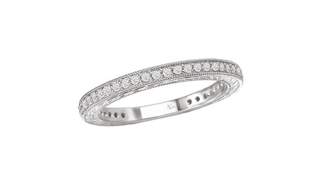 La Vie 14k White Gold Diamond Wedding Band