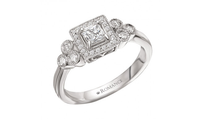 14k White Gold Halo Complete Diamond Engagement Ring