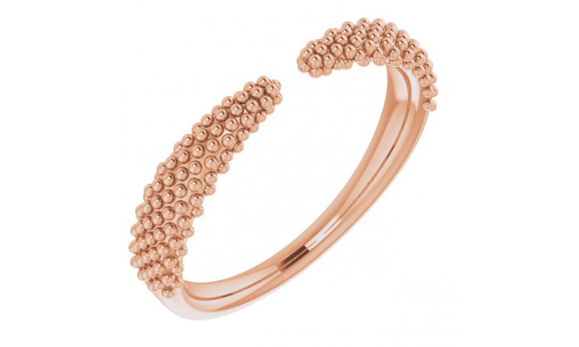 14K Rose Beaded Negative Space Ring - 51760103P
