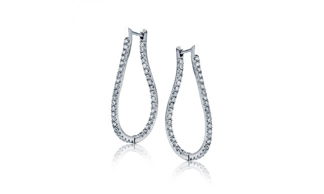 Zeghani 14k White Gold Diamond Earrings