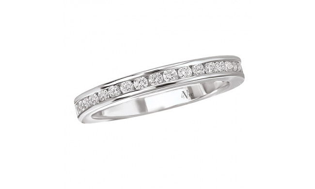 14k White Gold Channel Set Diamond Wedding Band