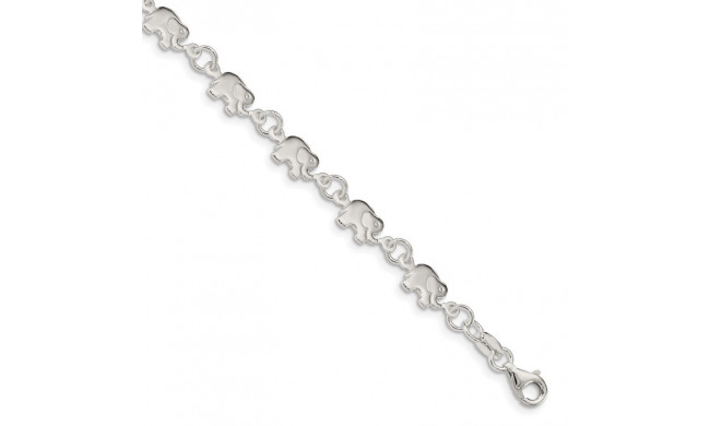 Quality Gold Sterling Silver Polished Elephant Bracelet - QA70-7.5