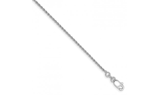 Quality Gold 14k White Gold 1.15mm Machine-made Rope Chain Anklet - W010-9