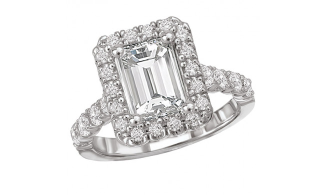 18k White Gold Halo Semi-Mount Diamond Engagement Ring