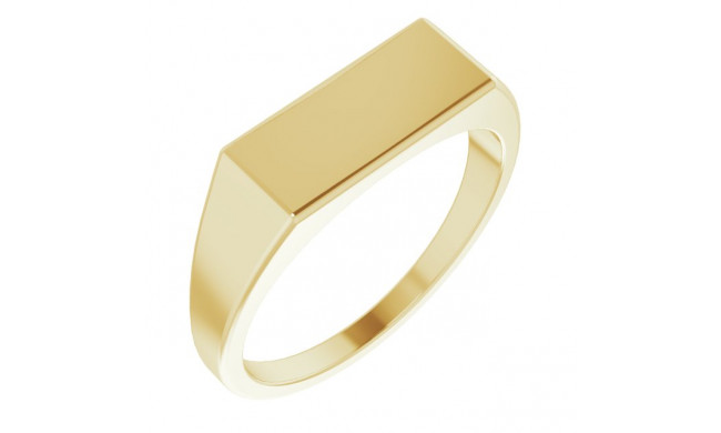 14K Yellow 15x7 mm Rectangle Signet Ring - 9824102P