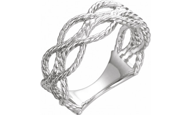 14K White Rope Ring - 51670101P
