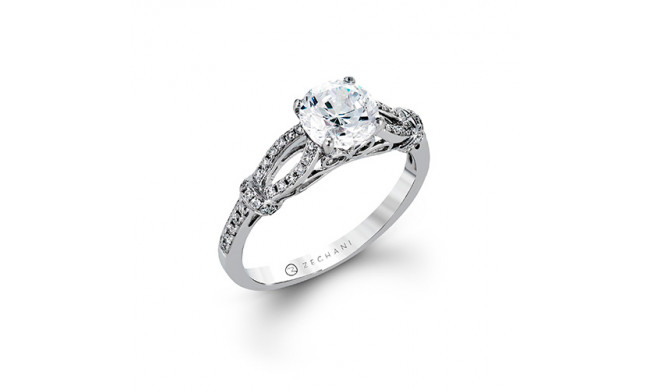 Zeghani 14k White Gold Diamond Engagement Ring