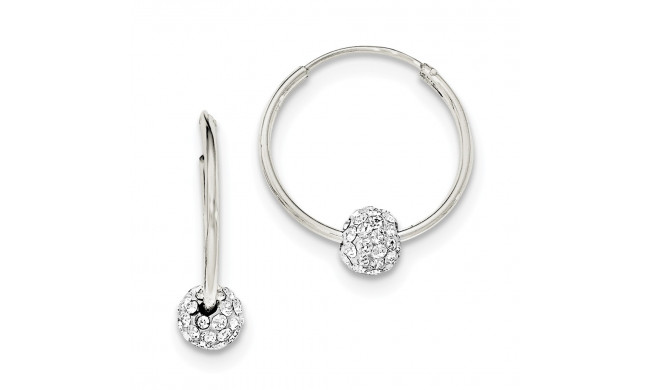 Quality Gold Sterling Silver Polished CZ Hoop Earrings - QE12410