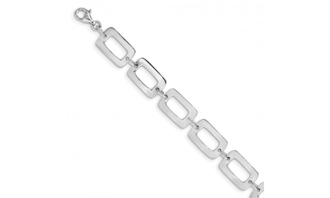 Quality Gold Sterling Silver Rhodium Plated 7.5in Bracelet - QG4865-7.5