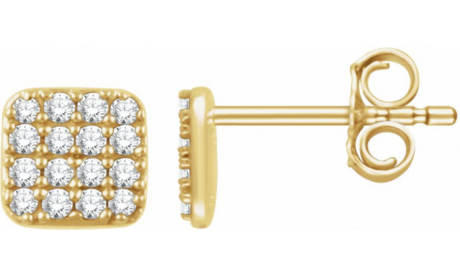 14K Yellow 1/5 CTW Diamond Square Cluster Earrings - 65183460000P