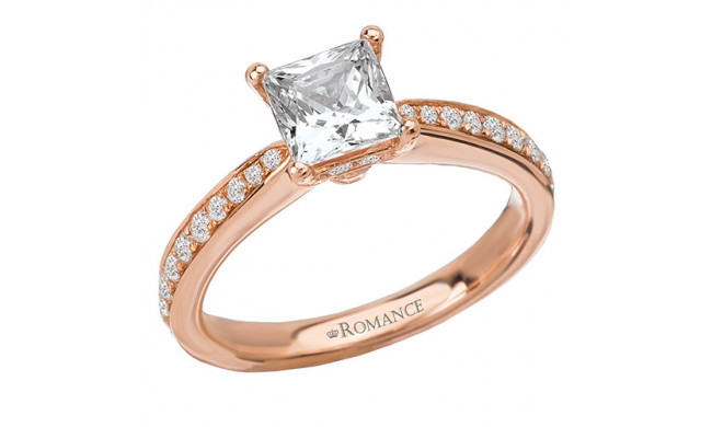 Romance 18k Rose Gold Semi-Mount Diamond Engagement Ring