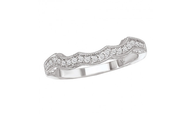 La Vie 14k White Gold Curved Wedding Band