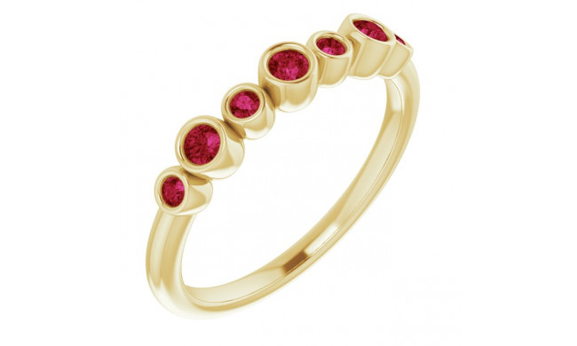 14K Yellow Ruby Bezel-Set Ring - 71844636P