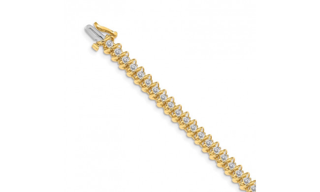 Quality Gold 14k Yellow Gold 2.7mm Diamond Tennis Bracelet - X2004