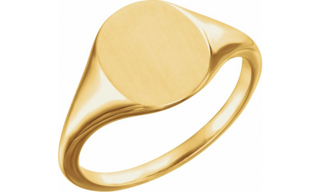 10K Yellow 11x9 mm Oval Signet Ring - 51552106P