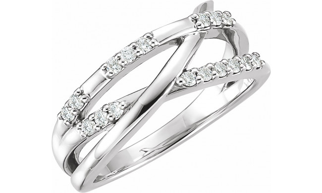 14K White 1/4 CTW Diamond Criss-Cross Ring - 1226596001P