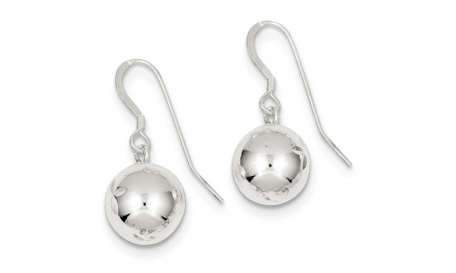 Quality Gold Sterling Silver Diamond Cut Dangle Ball Earrings - QE4823