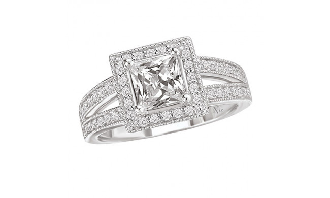 La Vie 14k White Gold Semi-Mount Diamond Engagement Ring