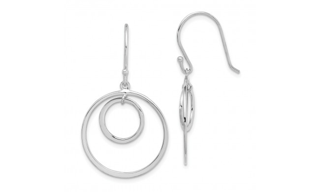 Quality Gold Sterling Silver Rhodium-plated Circles Dangle Earrings - QE14939