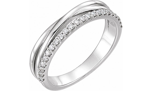 14K White 1/4 CTW Diamond Criss-Cross Ring - 122872600P