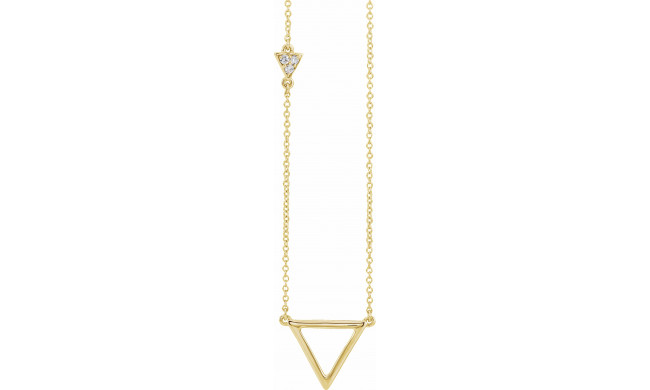 14K Yellow .05 CTW Diamond Triangle 16-18 Necklace - 65230160000P