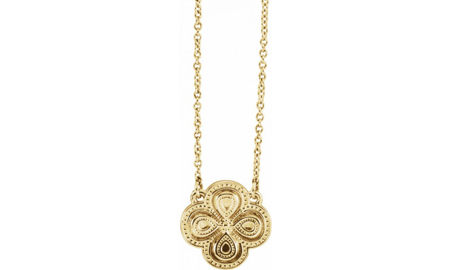 14K Yellow 18 Clover Necklace - 86516601P