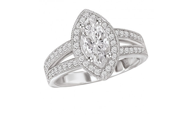 La Vie 14k White Gold Semi-Mount Diamond Engagement Ring