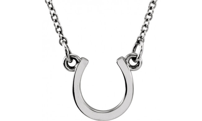 14K White Tiny Poshu00ae Horseshoe 16-18 Necklace - 857891002P