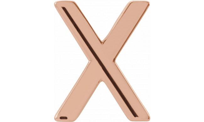 14K Rose Single Initial X Earring - 86800241P