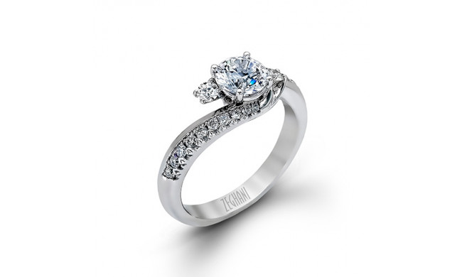 Zeghani 14k White Gold Diamond Engagement Ring