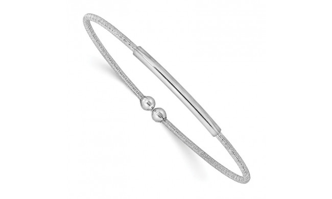 Quality Gold Sterling Silver Rhodium-plated & Ruthenium Textured Flexible Bracelet - QB1191