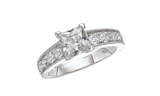 14k White Gold Peg Head Semi-Mount Engagement Ring