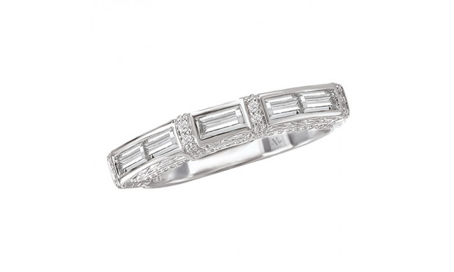 La Vie 14k White Gold Diamond Wedding Band