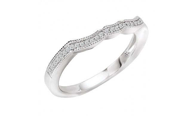 14k White Gold Curved Wedding Band