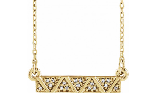 14K Yellow .05 CTW Diamond Geometric Bar 16-18 Necklace - 86714102P