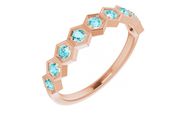 14K Rose Blue Zircon Stackable Ring - 71876687P