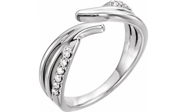 14K White 1/8 CTW Diamond Bypass Ring - 123168600P