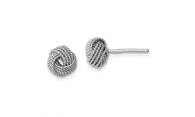 Quality Gold Sterling Silver Rhodium-plated Polished and Twisted Stud Earrings - QE11793