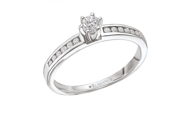 14k White Gold Complete Diamond Engagement Ring