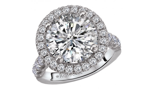 18k White Gold Halo Diamond Engagement Ring