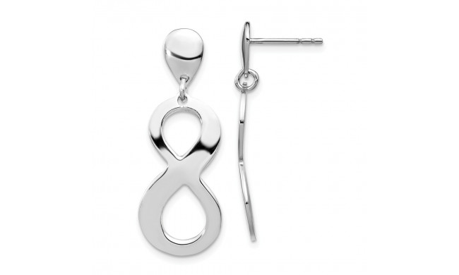 Quality Gold Sterling Silver Rhodium-plated Infinity Post Dangle Earrings - QE14083