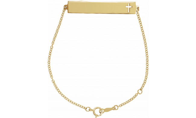 14K Yellow Pierced Cross Bar 6 1/2-7 1/2 Bracelet - BRC7671001P
