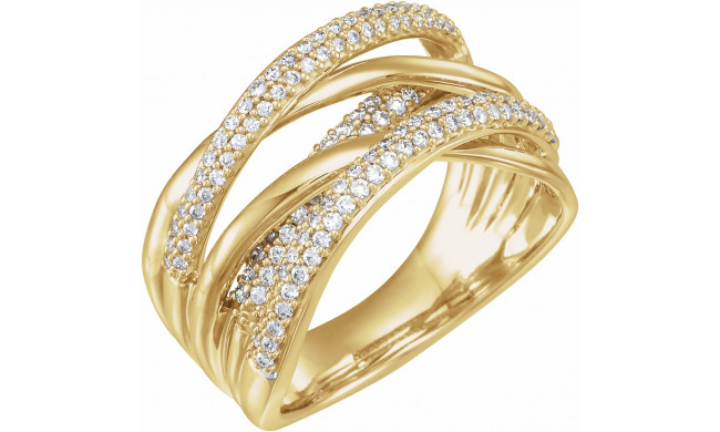 14K Yellow 1/2 CTW Diamond Criss-Cross Ring - 65232460002P