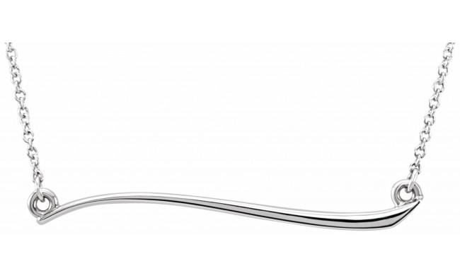 14K White Freeform Bar 17.44 Necklace - 86298101P