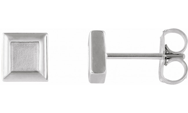 Platinum Square Petite Earrings - 86659603P