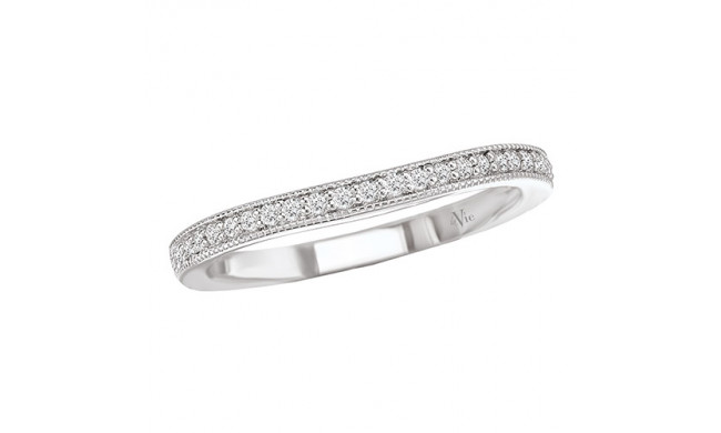 La Vie 14k White Gold Curved Wedding Band