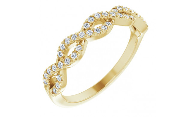 14K Yellow 1/6 CTW French-Set Twist-Style Diamond Anniversary Band - 124097601P