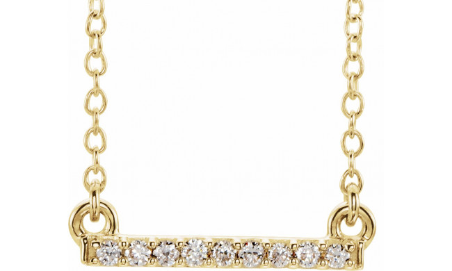 14K Yellow .07 CTW Petite Diamond Bar 16-18 Necklace - 65201760000P