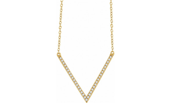 14K Yellow 1/6 CTW Diamond V 16-18 Necklace - 65214760000P