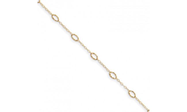 Quality Gold 14k Oval Shapes 9in with Anklet - ANK223-10